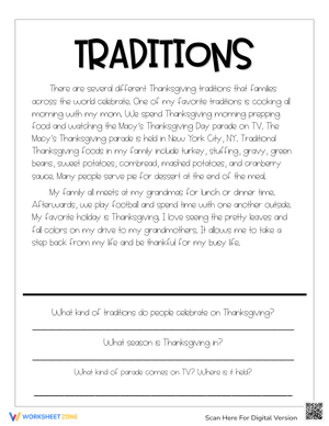 Reading Thanksgiving Traditions