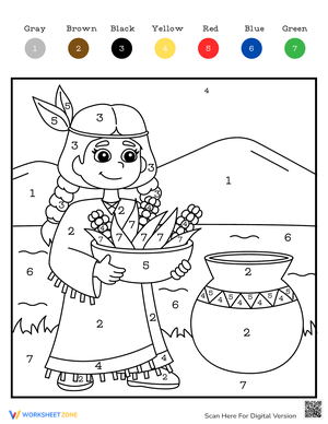 Thanksgiving Color by Number Learning Fun