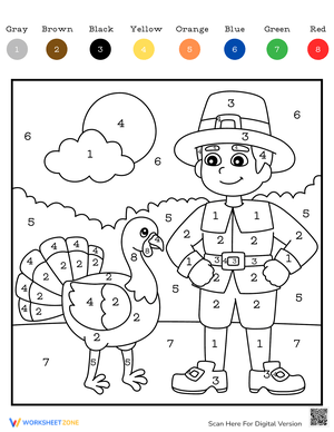 Thanksgiving Color by Number: Festive Art