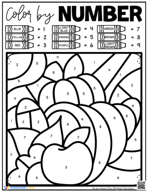 Thanksgiving Color by Number Activity Sheet