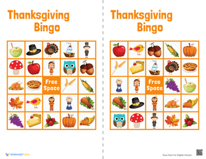 Thanksgiving Bingo Game: Fun Learning Activity