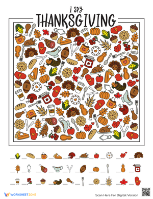 Thanksgiving I Spy Printable Game