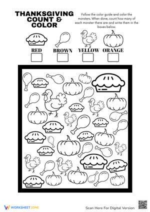 I Spy Thanksgiving Count and Color Game