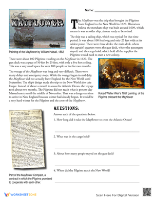 Explore The Mayflower with Reading Comprehension