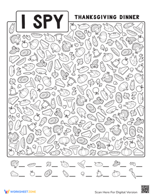 Thanksgiving I Spy Dinner Activity