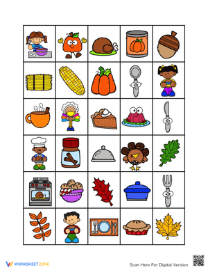 Printable Thanksgiving Bingo Calling Card