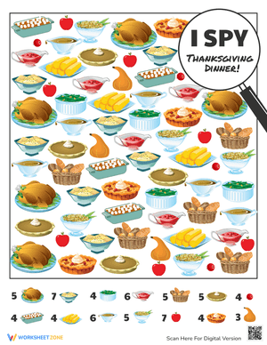 Find and Count with Thanksgiving I Spy Dinner