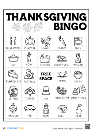 Print a Fun Thanksgiving Bingo Card