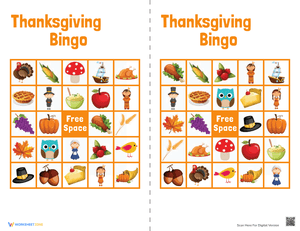Download Fun Thanksgiving Bingo Game