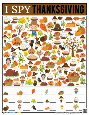 Boost Visual Skills with Thanksgiving I Spy Game