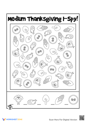Test Visual Skills with Thanksgiving I Spy Game