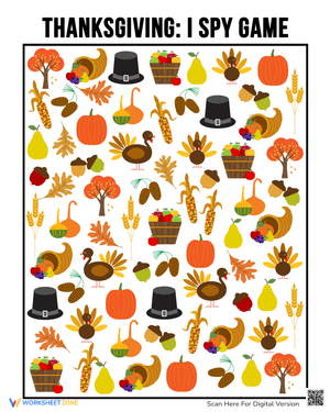 Challenge Visual Skills with Thanksgiving I Spy