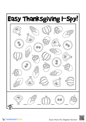 Holiday Fun with Thanksgiving I Spy Game