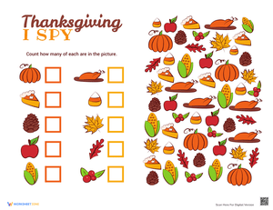 I Spy Thanksgiving Game: A Fun Printable Activity