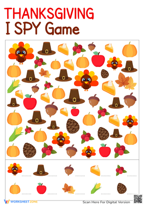 Thanksgiving I Spy Game: A Challenging Activity