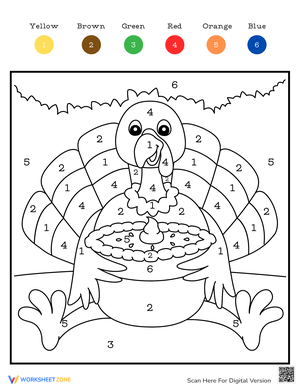 Thanksgiving Color by Number Fun Activity