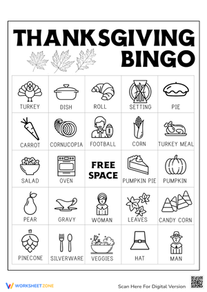 Festive Thanksgiving Bingo Card for Fun
