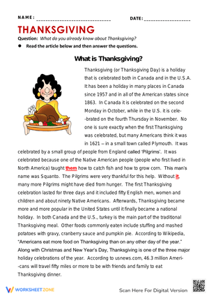 Discover What is Thanksgiving with This Reading