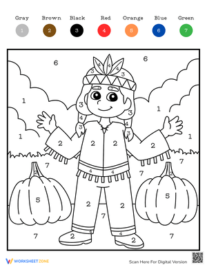 Thanksgiving Color by Number Printable