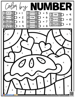 Have Fun With Thanksgiving Color by Number Page