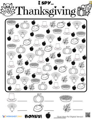 Fun Thanksgiving I Spy Activity