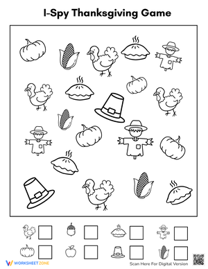 Simple Thanksgiving I Spy Game for Younger Kids