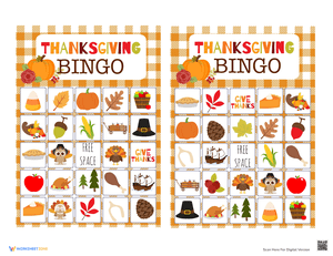 Festive Thanksgiving Bingo Game for Kids