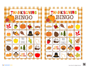 Thanksgiving Bingo Game