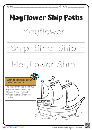 Mayflower Handwriting Practice | Grade 1-2 Essential