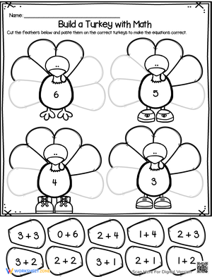 Turkey Addition Worksheet: Fun Math Practice