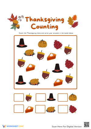 Thanksgiving Counting Worksheet: Fun Math Activity