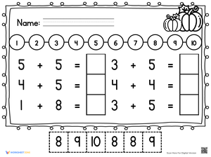Thanksgiving Number Line Addition | Essential Grade 1 Math