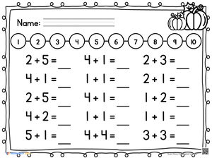 Printable Thanksgiving Number Line Addition | Grade 1