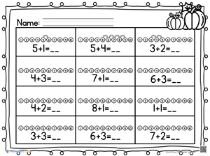 Essential Number Line Addition | Grade 1 Thanksgiving