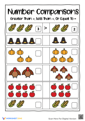 Thanksgiving Number Comparisons: Math Fun