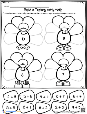 Turkey Addition Worksheet 3