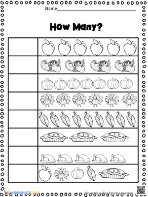 Give Thanks: Counting Worksheet