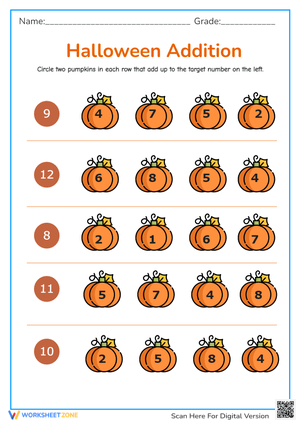 Holiday Math: Halloween Addition Fun