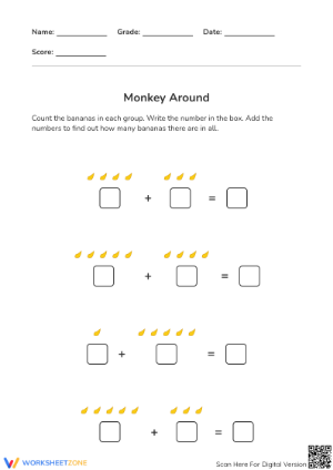 Grade 1 Addition Within 10 — Printable No-Prep Worksheet
