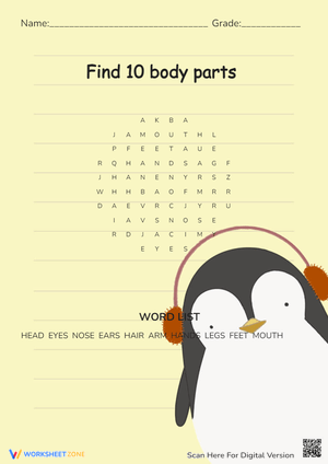 Body Parts Search and Identification Puzzle