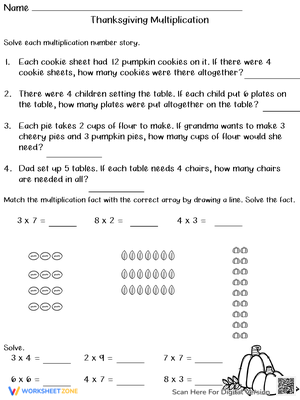 Practice Thanksgiving Multiplication Skills