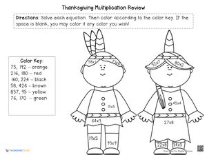 Thanksgiving Multiplication Review Festive Fun