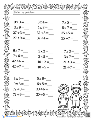 Thanksgiving Multiplication and Division