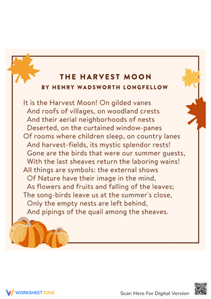 The Harvest Moon Worksheet