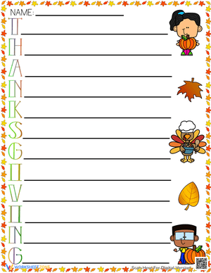 Thanksgiving Acrostic Poem Worksheet