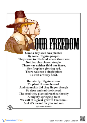 Worksheet on Thanksgiving Freedom