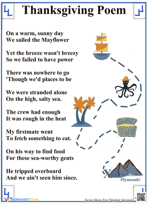 Express Gratitude with a Thanksgiving Poem Worksheet