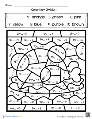 Solve Thanksgiving Division Problems with Color Key