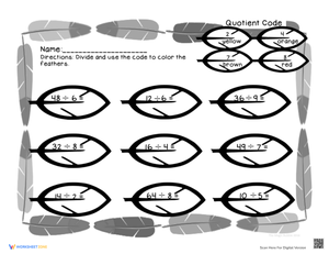 Thanksgiving Division Worksheet | Grade 3-5 Essential
