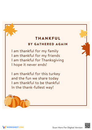 Express Gratitude with this Thanksgiving Poem Worksheet